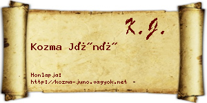 Kozma Júnó névjegykártya