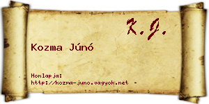 Kozma Júnó névjegykártya