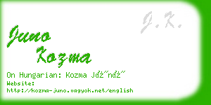juno kozma business card